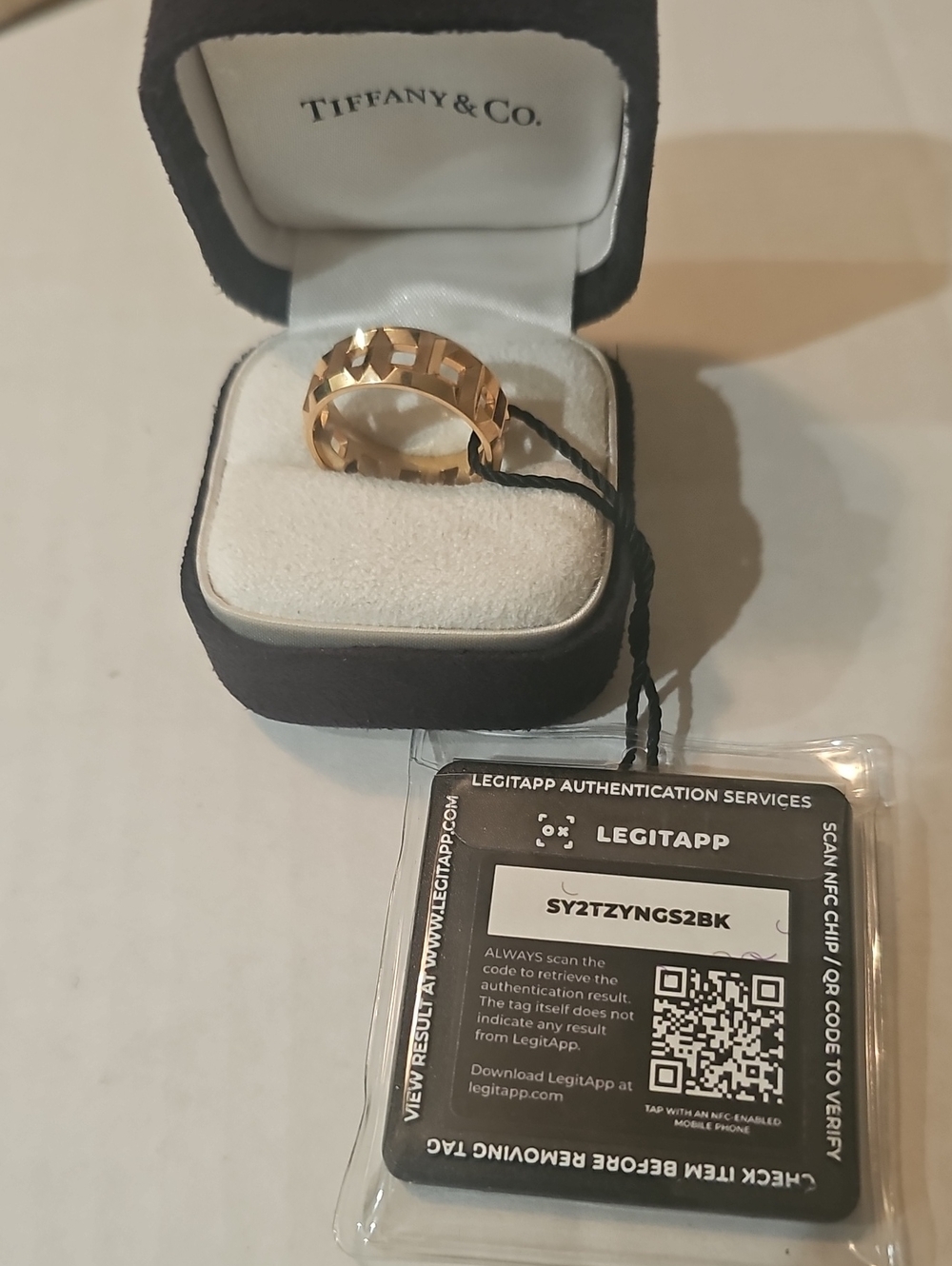 Authentic Tiffany & Co. 18K Rose Gold T True Wide Ring Band 5.5mm Size 8